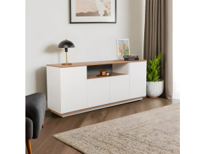 Arista" wooden sideboard - 180 x 44 x 75 cm - White 2