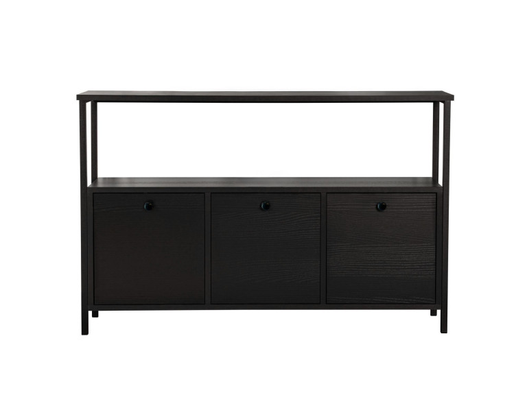 Solace" wooden sideboard - 120 x 30 x 77 cm - Black