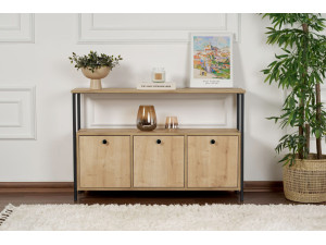 Solace" wooden sideboard - 120 x 30 x 77 cm - Beige 2