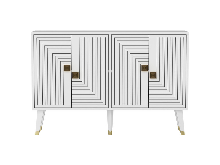 Ahart" wooden sideboard - 120 x 30 x 80 cm - White