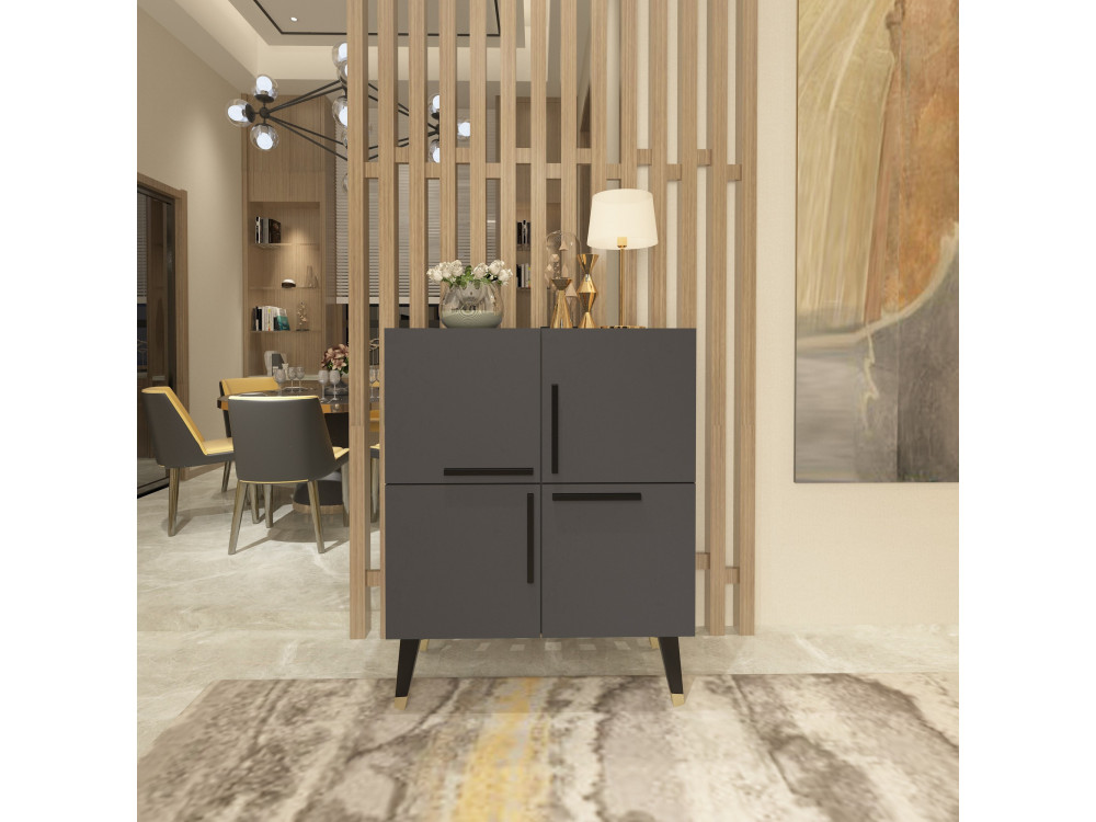 Makro" wooden sideboard - 70 x 35 x 90 cm - Anthracite grey