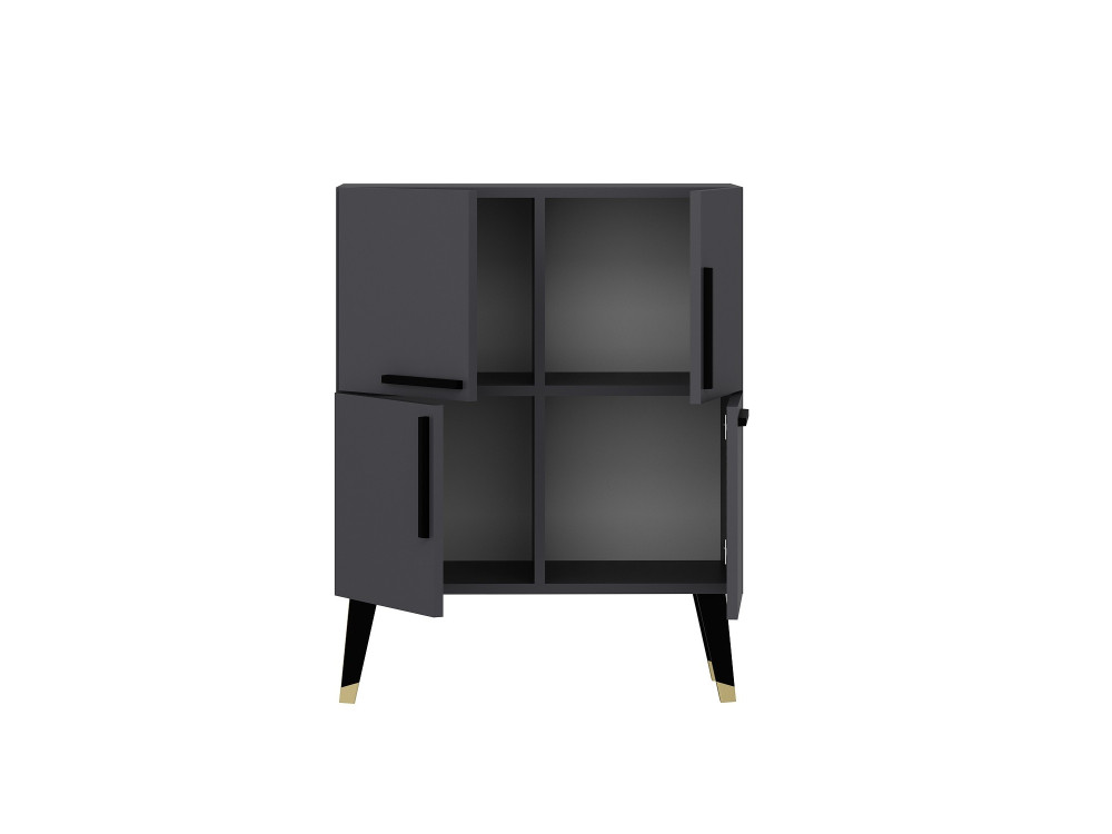 Makro" wooden sideboard - 70 x 35 x 90 cm - Anthracite grey