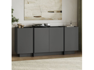 Dorma" wooden sideboard - 180 x 45 x 80 cm - Anthracite / Black 2
