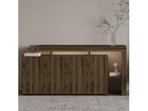 Beliz" wooden sideboard - 170 x 35 x 80 cm - Antique Walnut 2