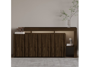 Beliz" wooden sideboard - 170 x 35 x 80 cm - Walnut 2