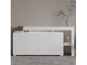 Beliz" wooden sideboard - 170 x 35 x 80 cm - White 2
