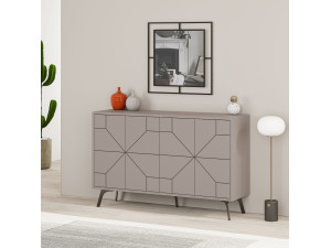 Dune" wooden sideboard - 123 x 35 x 62 cm - Light mocha brown 2