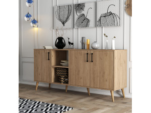 Wooden sideboard "Exxen" - 180 x 45 x 80 cm - Brown 2