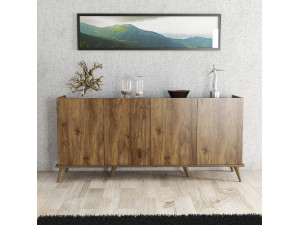 Elegante" wooden sideboard - 180 x 45 x 80 cm - Brown 2