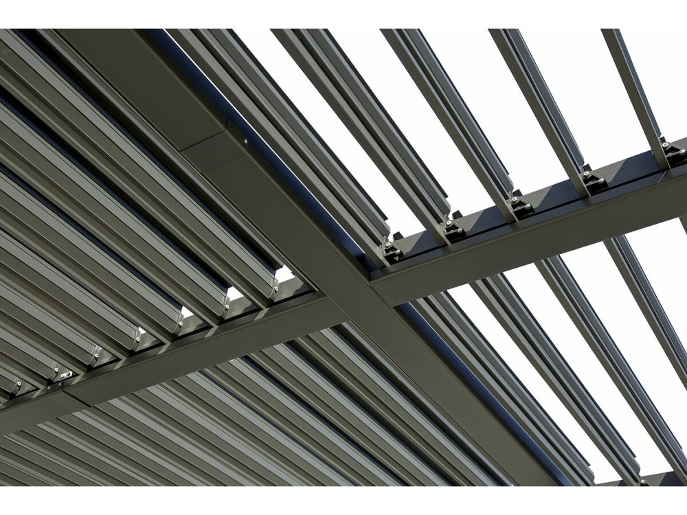 Pergola bioclimatique avec store en aluminium "Kensington" - 3 x 5 m - Grey