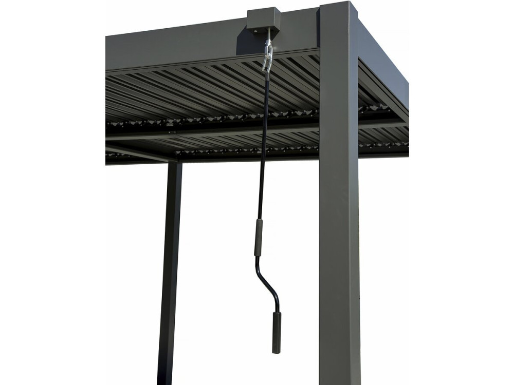 Pergola bioclimatique avec store en aluminium "Kensington" - 3 x 5 m - Grey