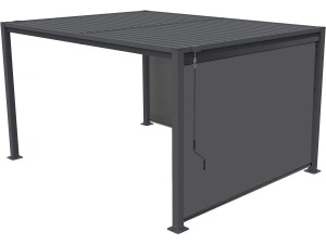 Howard" bioclimatic pergola with 2 galvanized steel awnings - 3 x 4 m - Grey
