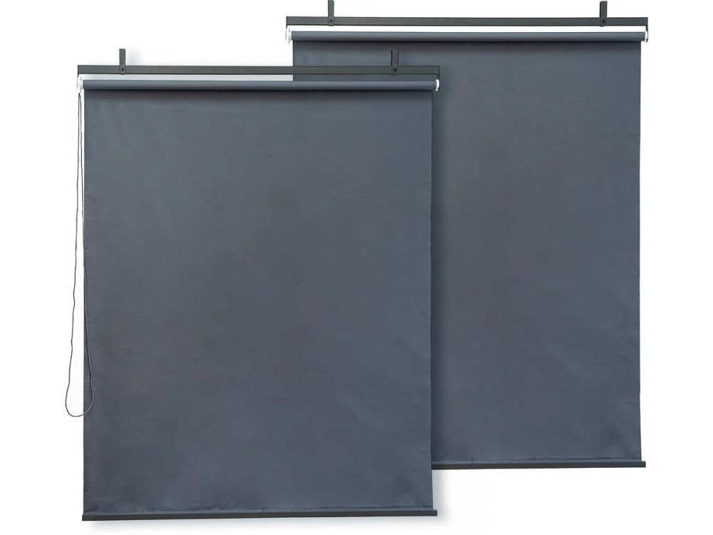 Set of 2 pergola blinds - 124 x 225 cm - Anthracite gray
