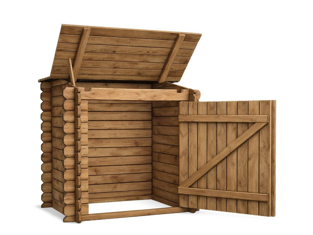 Keny" filter box in treated wood - 120 x 95 x 113 cm - for swimming pools