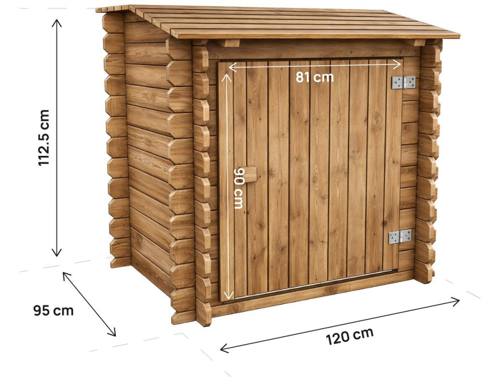 Keny" filter box in treated wood - 120 x 95 x 113 cm - for swimming pools