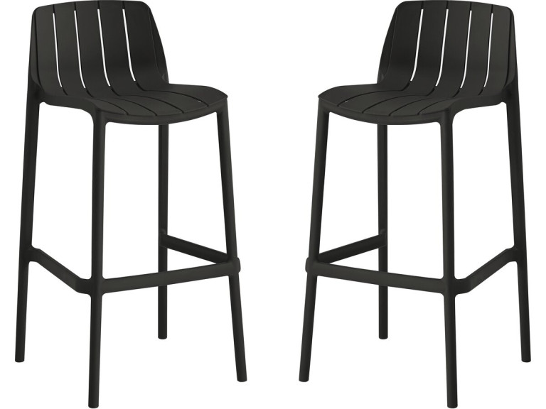 Set of 2 "Vaena" stacking garden high chairs - Black