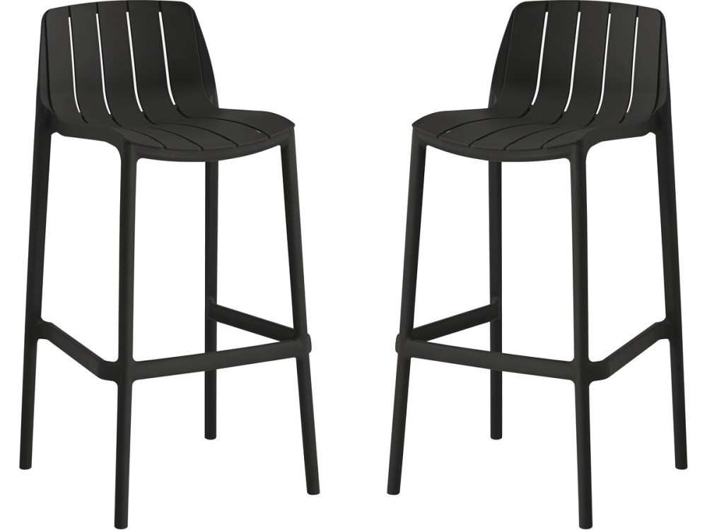 Set of 2 "Vaena" stacking garden high chairs - Black