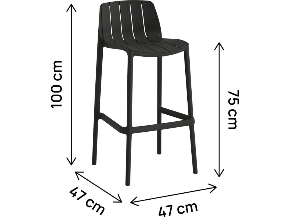 Set of 2 "Vaena" stacking garden high chairs - Black