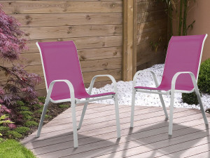 Textelene Garden Armchair "Cordoba" - Phoenix - Pink - Set of 2 2