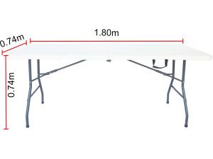 Folding garden table "Foldy" - 180 x 74 x 74 cm - White 2