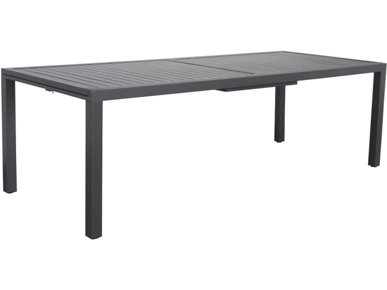 Salou" extendable metal garden table - 240/300 x 100 x 75 cm - Grey
