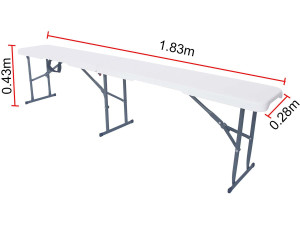 Foldy" metal bench - 183 x 29 x 42 cm - White 2
