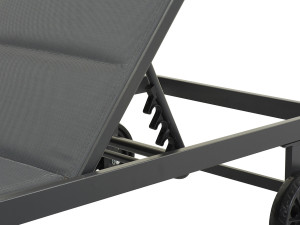 "Bella" sunbed in textilene and aluminum  - Phoenix - Dark grey 2