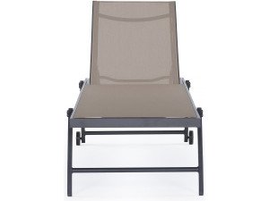 Set of 2 Textile and aluminium "Jolia" sunbaths - Phoenix - Taupe 2