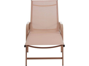 Set of 2 "Farniente" metal sun loungers - Brown 2