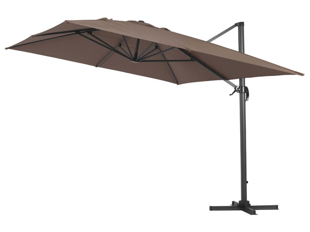 Cantilever Garden Umbrella in Aluminium "Sun 4" - Rectangular - 3m x 4m (9ft. 1 in. x 13ft. 1.5 in.) - Moleskin