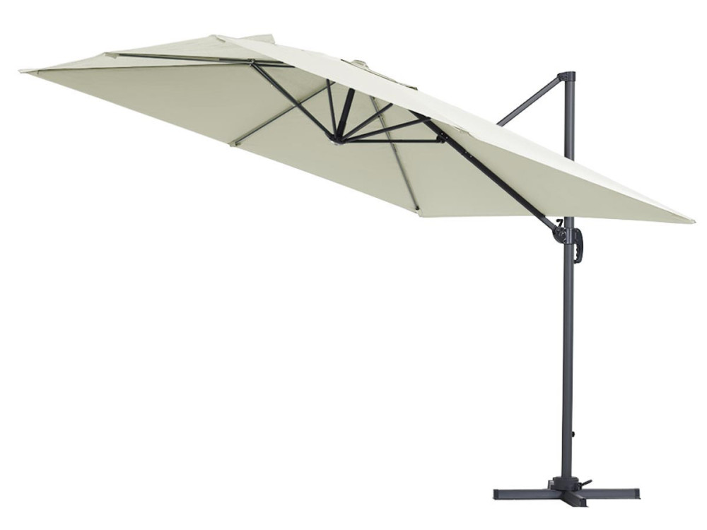 Cantilever Umbrella with Aluminum Frame "Sun 3" - Square - 3 x 3 m  (9'10" x 9'10")  - Off White