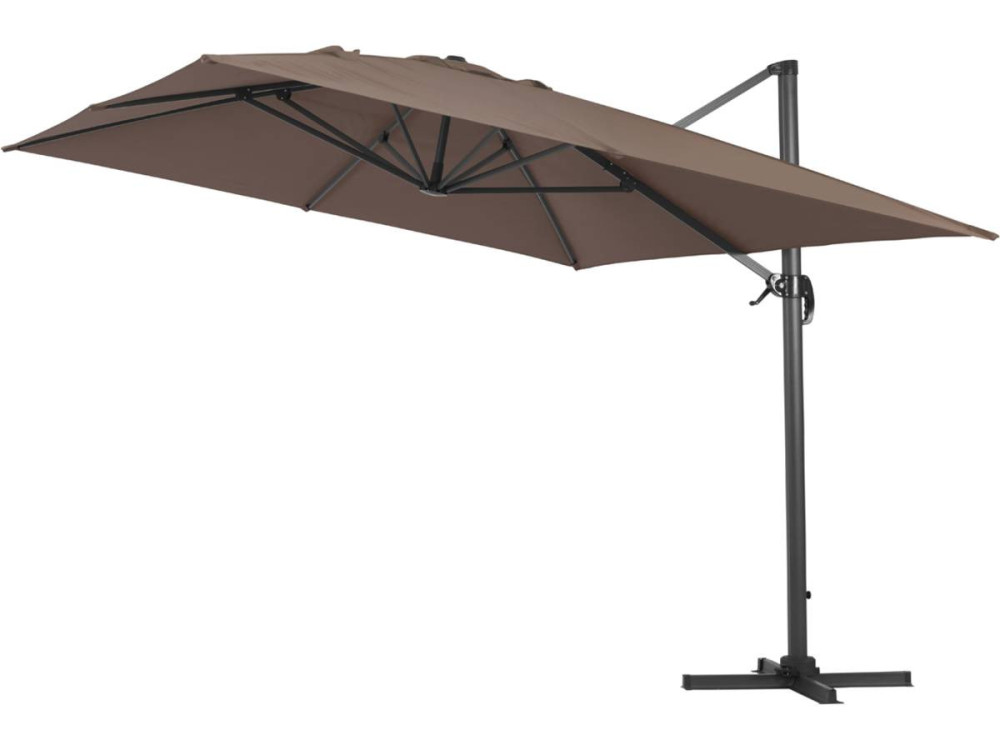 Outdoor garden umbrella "Sun 4" - Rectangle - 3 x 4 m - Taupe + Protective cover
