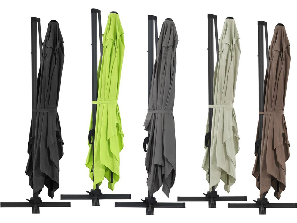 Outdoor garden umbrella "Sun 4" - Rectangle - 3 x 4 m - Taupe + Protective cover