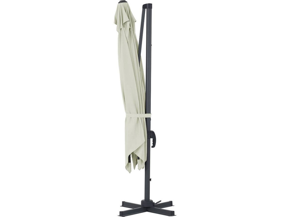 Deported outdoor Alu garden umbrella "Sun 3" - Square - 3 x 3 m - Ecru + protective cover