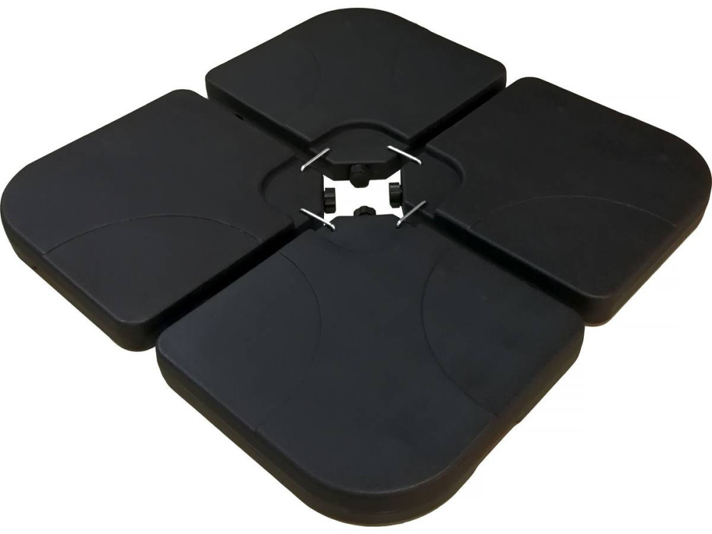 Hanging garden parasol with portable base "Soleil" - Square shape -  2.5 x 2.5 m - Black + Base stand