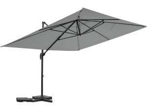 Sky 4" offset aluminium garden parasol - 3 x 4 m - Grey