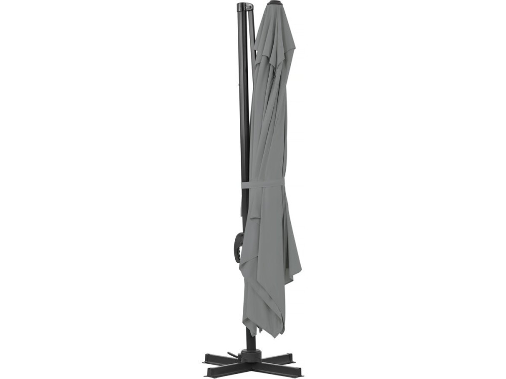 Sky 4" offset aluminium garden parasol - 3 x 4 m - Grey