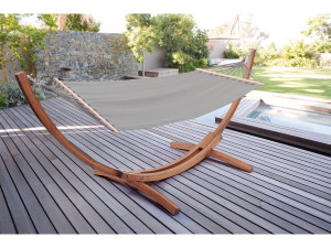 Dallas" wooden hammock with cotton canvas - 3 m - Grey 2