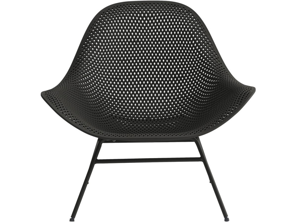 Set of 2 "Soléna" garden armchairs with coffee table - Black