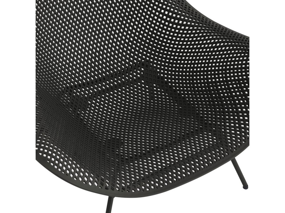 Set of 2 "Soléna" garden armchairs with coffee table - Black