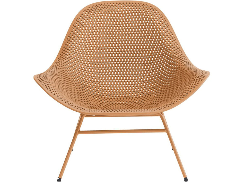 Set of 2 "Soléna" garden armchairs with coffee table - Orange