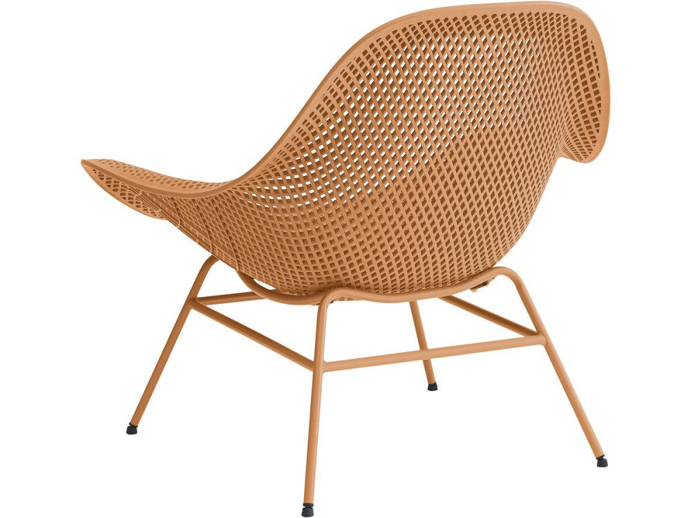 Set of 2 "Soléna" garden armchairs with coffee table - Orange