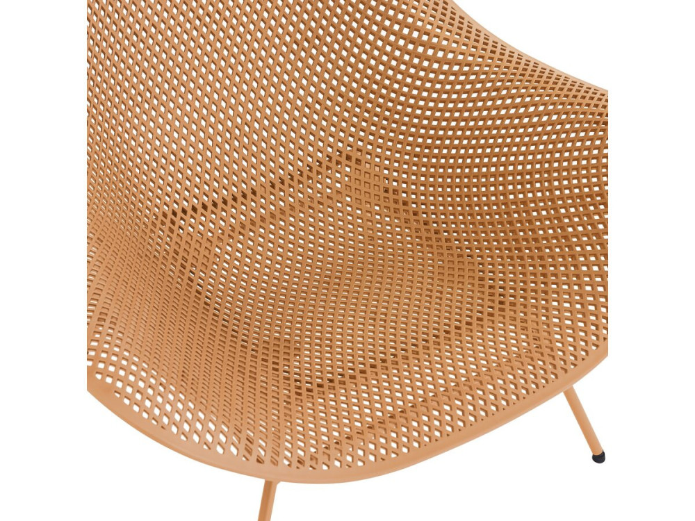 Set of 2 "Soléna" garden armchairs with coffee table - Orange