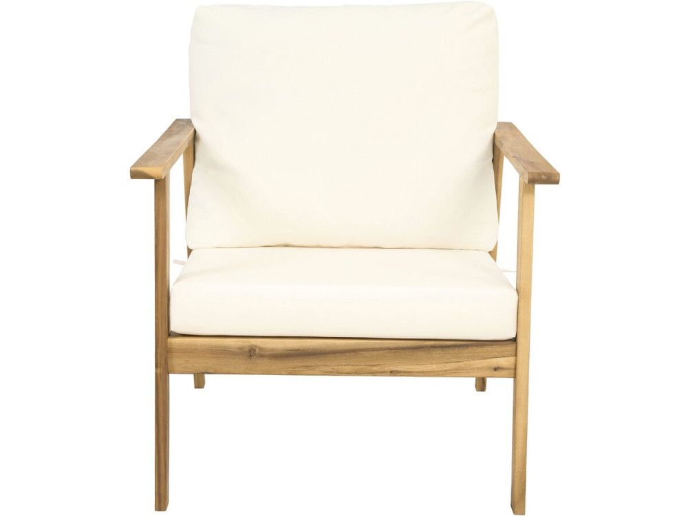 Acacia wood garden furniture with cushions "Chilwell" - 5 seats - Beige