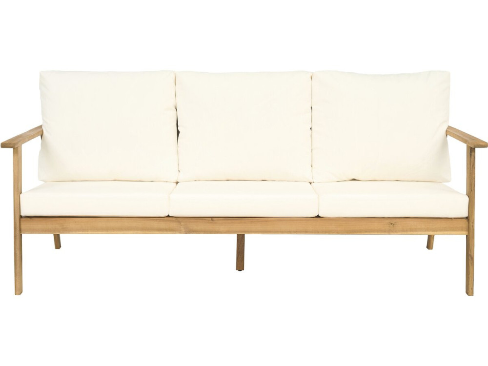 Acacia wood garden furniture with cushions "Chilwell" - 5 seats - Beige