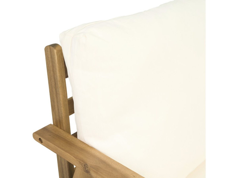 Acacia wood garden furniture with cushions "Chilwell" - 5 seats - Beige