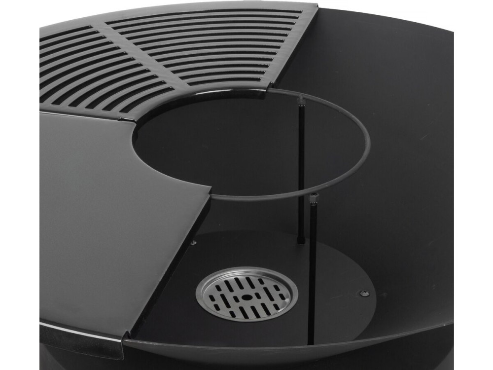 Cesar premium" charcoal and wood barbecue plancha brazier - Ø 81 cm - Black