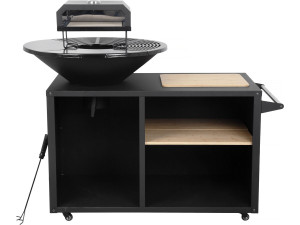 Barbecue plancha brazier with pizza oven "Maréchal" - Ø 81 cm - Black