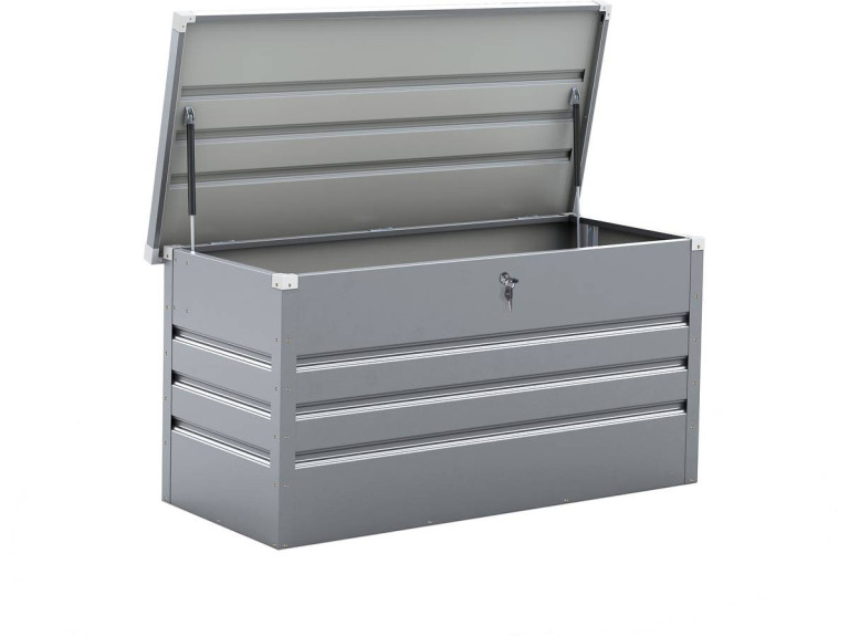 Garden Storage Chest Metal  "Store" -  Silver