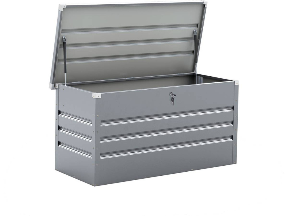 Garden Storage Chest Metal  "Store" -  Silver